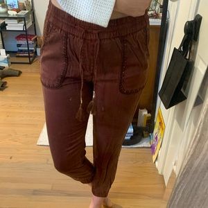 Maroon knit “jogger style” pant from Anthro